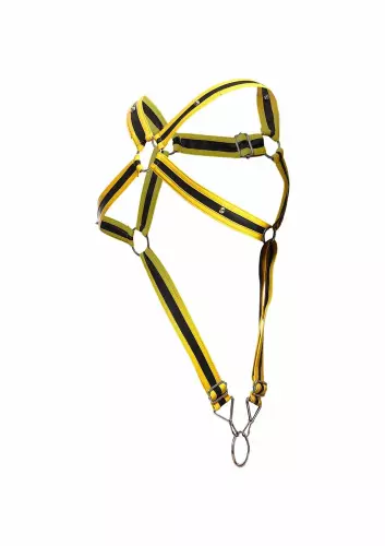 Cross Harness Cockring Dngeon Yellow-Black – 8/8