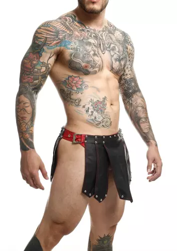 Herenrok Sm Roman Skirt Zwart-Rood – 5/8