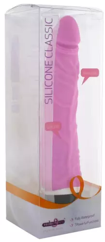 Slim Vibrating Silicone Dildo 15 x 4 cm Pink – 2/9