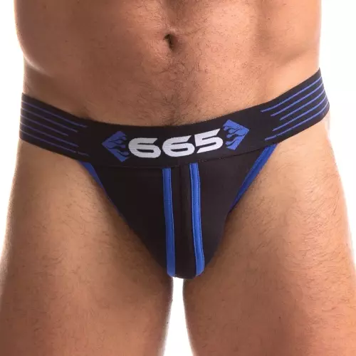 Jockstrap Rally 665 Zwart-Blauw – 1/6