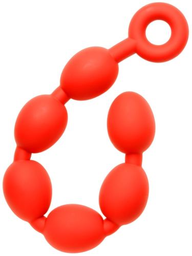 Anal Beads Stretch Eggs M 45 x 5 cm Red