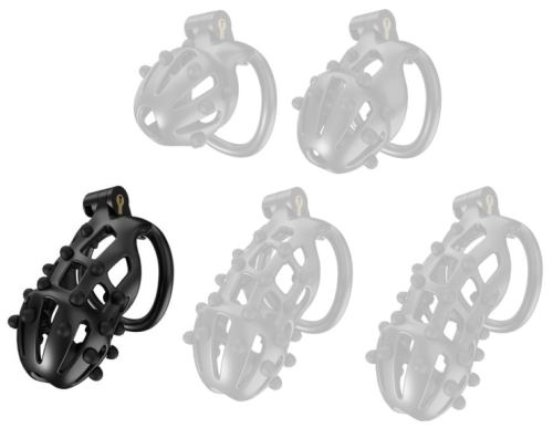 Chastity Cage Point Up L Black 10 x 4cm