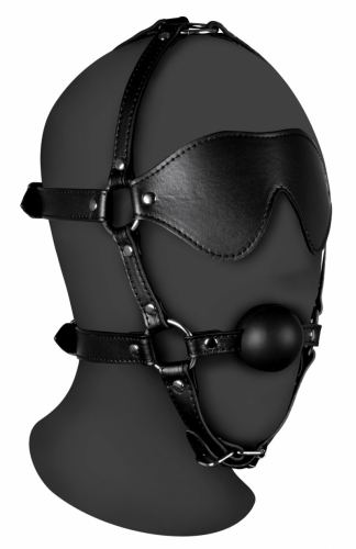 Muiltjesknevel met Bal en Masker Gag Xtreme Zwart