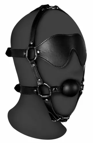 Muilkorf Gag met Bal en Masker Gag Xtreme Zwart – 1/8