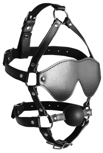 Muilkorf Gag met Bal en Masker Gag Xtreme Zwart – 3/8