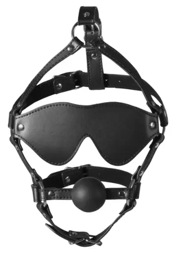 Muilkorf Gag met Bal en Masker Gag Xtreme Zwart – 4/8