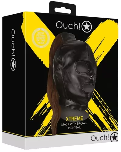 Maske mit braunem Pferdeschwanz Hood Tail – 2/8