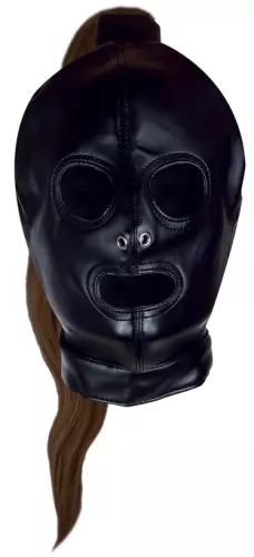 Maske mit braunem Pferdeschwanz Hood Tail – 4/8