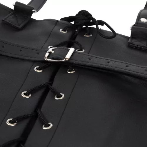 Armfessel-Kamisol Lace-Up Full Schwarz – 6/9