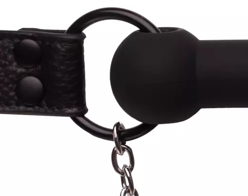 Knebel mit Nippel-Klammern Nipple Gag Schwarz – 7/8