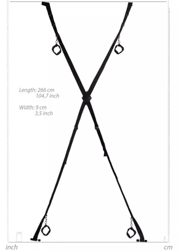 Bondage-Kreutz für Tür Blackcross Schwarz – 7/8