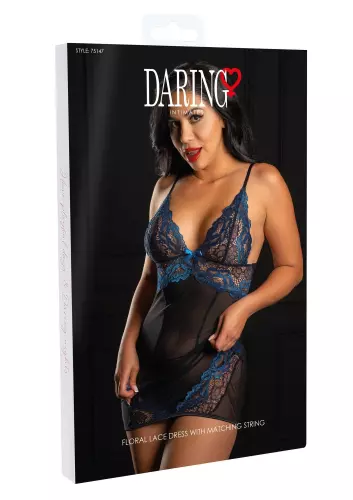 Nachtkleid Blumig Königsblau – 11/11