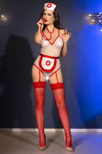 Sexy Verpleegsterskostuum 4-delig Rood – 4/4