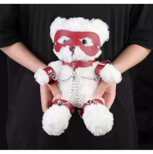 Plüsch Teddybär Bondage 31cm Weiß – 2/2