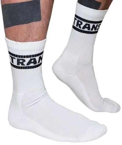 White Crew Socks Trans