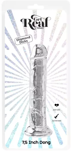 Dildo ohne Hoden Diamond Dick 20 x 4cm Transparent – 2/3