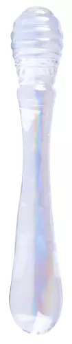 Twin Pleasures Glass Dildo 20 x 3.6cm Transparent – 3/8