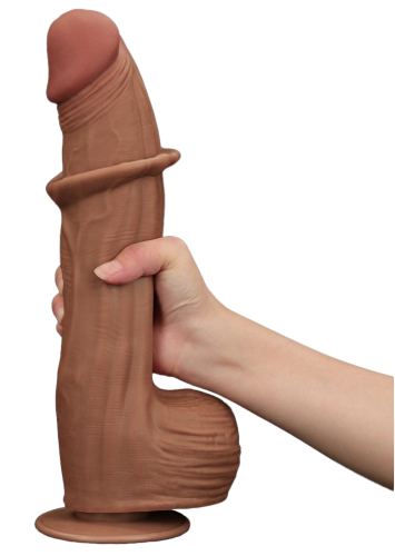 Sliding Skin Dildo 23 x 6cm Brown