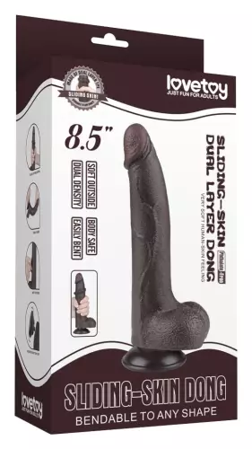 Dildo met Ballen Sliding Skin 17 x 4cm Zwart – 2/9