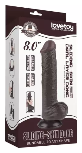Dildo mit Hodensack Sliding Skin 15 x 4,5cm Schwarz – 2/9