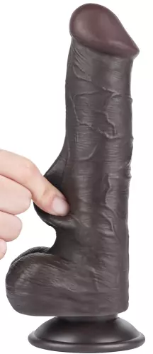 Dildo mit Hodensack Sliding Skin 15 x 4,5cm Schwarz – 4/9