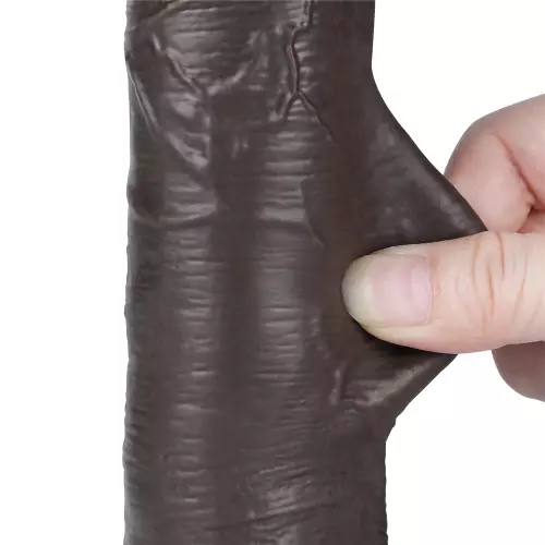 Dildo mit Hodensack Sliding Skin 15 x 4,5cm Schwarz – 5/9