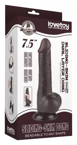 Dildo mit Hodensack Sliding Skin 13 x 3.8cm Schwarz – 2/9