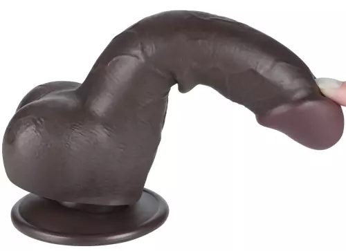 Dildo mit Hodensack Sliding Skin 13 x 3.8cm Schwarz – 5/9