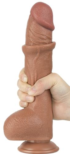 Dildo Sliding Skin 18 x 4.7cm Braun