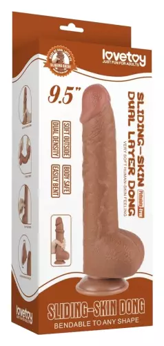 Dildo Sliding Skin 18 x 4.7cm Braun – 2/9