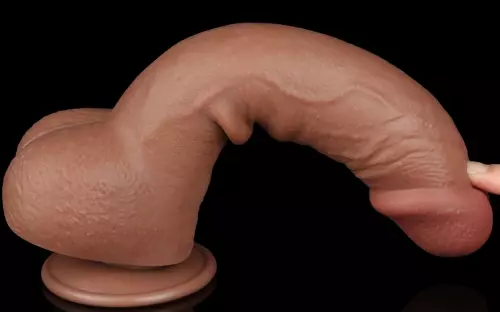Dildo Sliding Skin 18 x 4.7cm Braun – 5/9