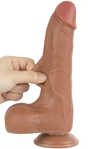 Dildo Sliding Skin 16 x 4.2cm Braun – 4/6