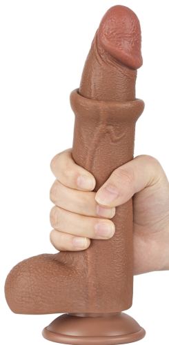 Dildo met Balzak Sliding Skin 17 x 4cm Bruin