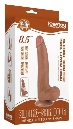 Dildo met Balzak Sliding Skin 17 x 4cm Bruin – 2/6