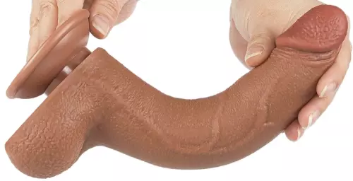 Dildo met Balzak Sliding Skin 17 x 4cm Bruin – 4/6