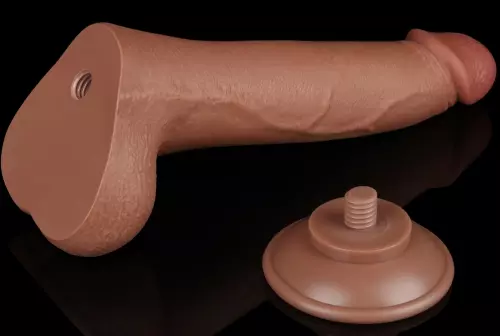 Dildo met Balzak Sliding Skin 17 x 4cm Bruin – 6/6