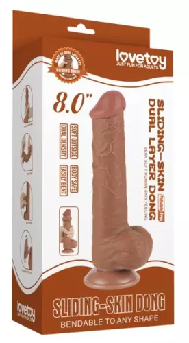 Dildo met Balzak Sliding Skin 15 x 4.5cm Bruin – 2/5