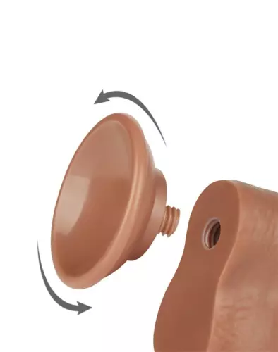 Dildo met Balzak Sliding Skin 15 x 4.5cm Bruin – 4/5