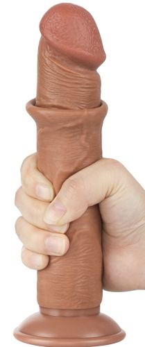 Dildo Sliding Skin 17 x 4cm Bruin