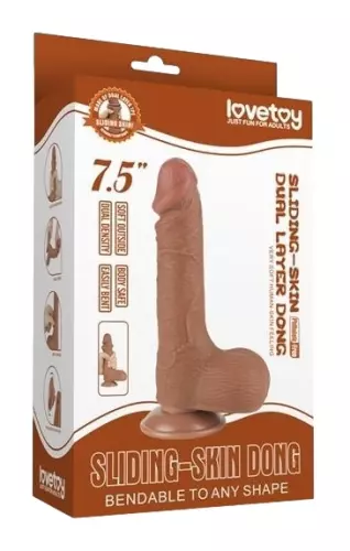 Dildo Sliding Skin 13 x 3.7cm Braun – 2/6