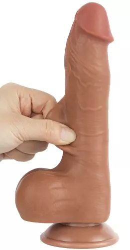 Dildo Sliding Skin 13 x 3.7cm Braun – 4/6