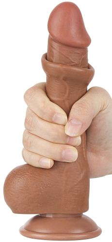 Dildo met Balzak Sliding Skin 13 x 3.8cm Bruin
