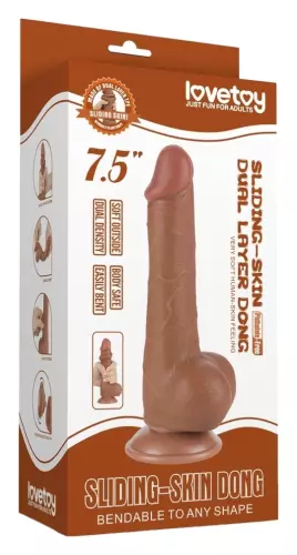 Dildo met Balzak Sliding Skin 13 x 3.8cm Bruin – 2/6