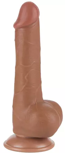 Dildo met Balzak Sliding Skin 13 x 3.8cm Bruin – 3/6