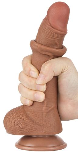 Dildo Sliding Skin 14 x 3.5 cm Bruin
