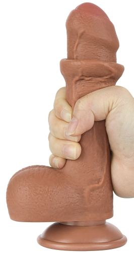 Dildo Sliding Skin 12 x 3.7cm Bruin