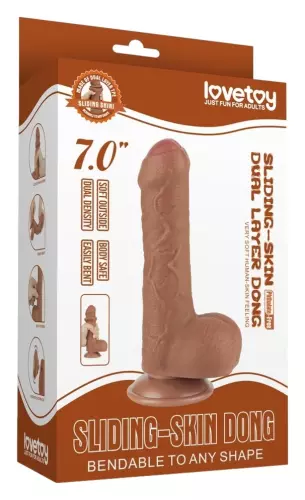 Dildo Sliding Skin 12 x 3.7cm Bruin – 2/6