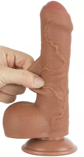 Dildo Sliding Skin 12 x 3.7cm Bruin – 4/6