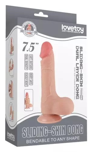Realistische dildo met balzak SLIDING SKIN 13 x 3.7cm – 2/6