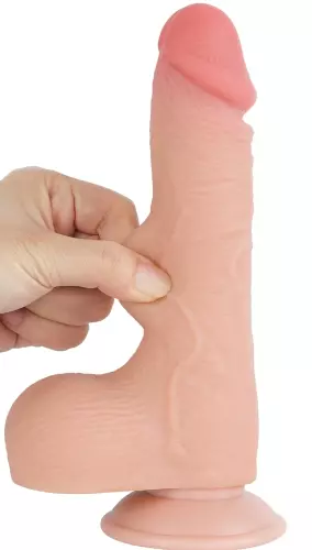 Realistische dildo met balzak SLIDING SKIN 13 x 3.7cm – 4/6